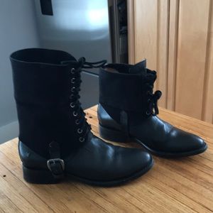 Trask black leather boots